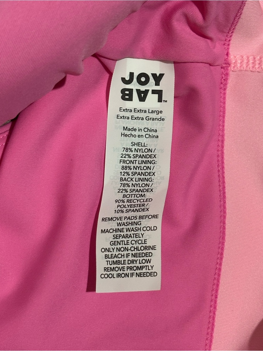 JoyLab Women’s Long-Sleeve Crop Top with Scalloped Hem Hot Pink Size XXL - Picture 6 of 7